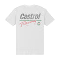 Weiß - Back - Castrol - "Racing" T-Shirt Taschendruck für Herren-Damen Unisex