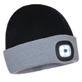 Schwarz-Grau - Front - Portwest - Beanie mit Lampe für Herren-Damen Unisex