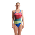 Rot-Grün - Side - Speedo - "Placement" Badeanzug für Damen