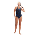 Schwarz-Blau - Side - Speedo - "Hyperboom Medalist" Badeanzug für Damen