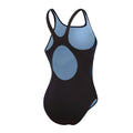 Schwarz-Blau - Back - Speedo - "Hyperboom Placement" Badeanzug für Damen