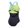 Marineblau-Gelb - Back - Speedo - "Placement" Badeanzug für Damen