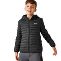 Schwarz - Side - Regatta - "Hillpack II" Steppjacke mit Kapuze für Kinder