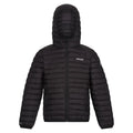 Schwarz - Front - Regatta - "Hillpack II" Steppjacke mit Kapuze für Kinder