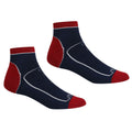 Marineblau-Dunkelrot - Front - Regatta - "Samaris Trail" Knöchelsocken für Herren (2er-Pack)