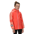 Neon-Pfirsichfarben-Koralle - Back - Regatta - "Rayz" Jacke, wasserfest für Kinder