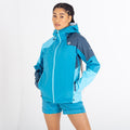 Capri-Blau-Kristall-Blau - Back - Dare 2B - "Checkpoint III" Jacke, wasserfest recyceltes Material für Damen