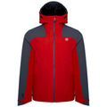 Leuchtend Rot-Grau - Front - Dare 2B - "The Jenson Button Edit - Diluent" Jacke, wasserfest recyceltes Material für Herren