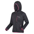 Mittelgrau-Flamingo-Rosa - Side - Regatta - "Newhill" Fleecejacke mit Kapuze für Damen