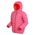 Flamingo-Rosa-Satsuma - Side - Regatta - "Marizion" Steppjacke mit Kapuze für Kinder