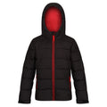 Schwarz-Rot - Front - Regatta - Steppjacke für Kinder