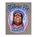 Grau - Back - Biggie Smalls - "RIP Airbrush" T-Shirt für Herren-Damen Unisex