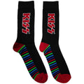 Schwarz - Front - Kiss - Socken Streifen für Herren-Damen Unisex