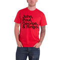 Rot - Front - The Beatles - "John Paul George & Ringo" T-Shirt für Herren-Damen Unisex