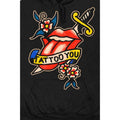 Schwarz - Side - The Rolling Stones - "Tattoo You Lick" Kapuzenpullover für Herren-Damen Unisex