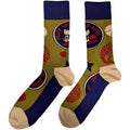 Grün-Marineblau-Cremefarbe - Back - Woodstock - "Peace - Love - Music" Knöchelsocken für Herren-Damen Unisex