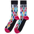 Schwarz-Pink - Front - Bob Dylan - Knöchelsocken für Herren-Damen Unisex