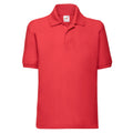 Rot - Front - Fruit of the Loom - "65-35" Poloshirt für Kinder