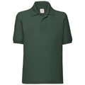 Flaschengrün - Front - Fruit of the Loom - "65-35" Poloshirt für Kinder