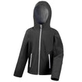 Schwarz-Grau - Front - Result Core - "TX Performance" Softshelljacke mit Kapuze für Kinder