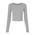 Athletic Grau - Front - Bella + Canvas - Kurzes Top für Damen Langärmlig