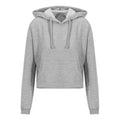 Grau meliert - Front - Awdis - "Girlie" Kapuzenpullover kurz geschnitten für Damen