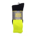 Schwarz-Hi Vis Gelb - Back - Ribbon - Socken für Herren - Arbeit(3er-Pack)