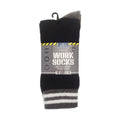 Schwarz-Grau - Front - Ribbon - Socken für Herren - Arbeit(3er-Pack)