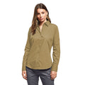 Khaki - Side - Premier - Bluse für Damen Langärmlig