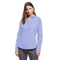 Mittelblau - Side - Premier - Bluse für Damen Langärmlig