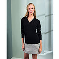 Schwarz - Side - Premier Damen Strickpullover mit V-Ausschnitt