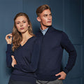 Marineblau - Lifestyle - Premier Damen Strickpullover mit V-Ausschnitt