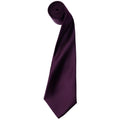 Aubergine - Front - Premier Herren Satin-Krawatte, unifarben