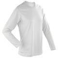 Weiß - Back - Spiro Damen Sport T-Shirt Langarm Performance