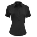 Schwarz - Front - Henbury Damen Bluse - Arbeitshemd - Arbeitsbluse, kurzärmlig, anti-bakteriell