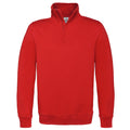 Rot - Front - B&C Herren Sweatshirt mit Reißverschluss bis zur Brust ID.004