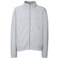 Grau meliert - Front - Fruit Of The Loom Herren Premium 70-30 Sweatjacke - Sweatshirt-Jacke - Sweatshirt mit Reißverschluss