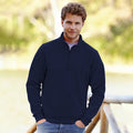 Marineblau - Back - Fruit Of The Loom Herren Premium 70-30 Sweatshirt mit Reißverschluss am Kragen