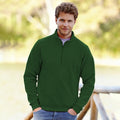 Flaschengrün - Back - Fruit Of The Loom Herren Premium 70-30 Sweatshirt mit Reißverschluss am Kragen