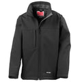 Schwarz - Front - Result Kinder Softshell-Jacke, 3-lagig