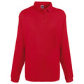 Rot - Front - Russell Europe Herren Sweatshirt mit Knopfleiste und Kragen