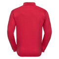 Rot - Back - Russell Europe Herren Sweatshirt mit Knopfleiste und Kragen