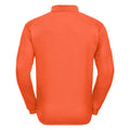 Orange - Back - Russell Europe Herren Sweatshirt mit Knopfleiste und Kragen