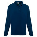 Marineblau - Front - Russell Europe Herren Sweatshirt mit Knopfleiste und Kragen
