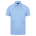 Himmelblau-Marineblau-Weiß - Front - Finden & Hales Herren Sport Polo-Shirt, Kurzarm