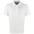 Weiß - Front - Premier - "Coolchecker" Poloshirt für Herren kurzärmlig