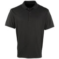 Schwarz - Front - Premier - "Coolchecker" Poloshirt für Herren kurzärmlig