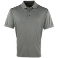 Dunkelgrau - Front - Premier - "Coolchecker" Poloshirt für Herren kurzärmlig