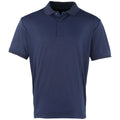 Marineblau - Front - Premier - "Coolchecker" Poloshirt für Herren kurzärmlig