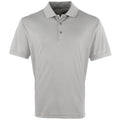 Silber - Front - Premier - "Coolchecker" Poloshirt für Herren kurzärmlig